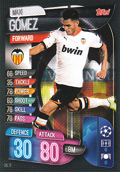 Maxi Gomez Valencia CF 2019/20 Topps Match Attax CL #VAL11